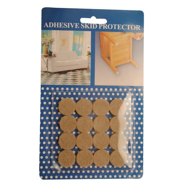 Felt Pads Beige 20mm Card of 16pcs 20mmx4mm