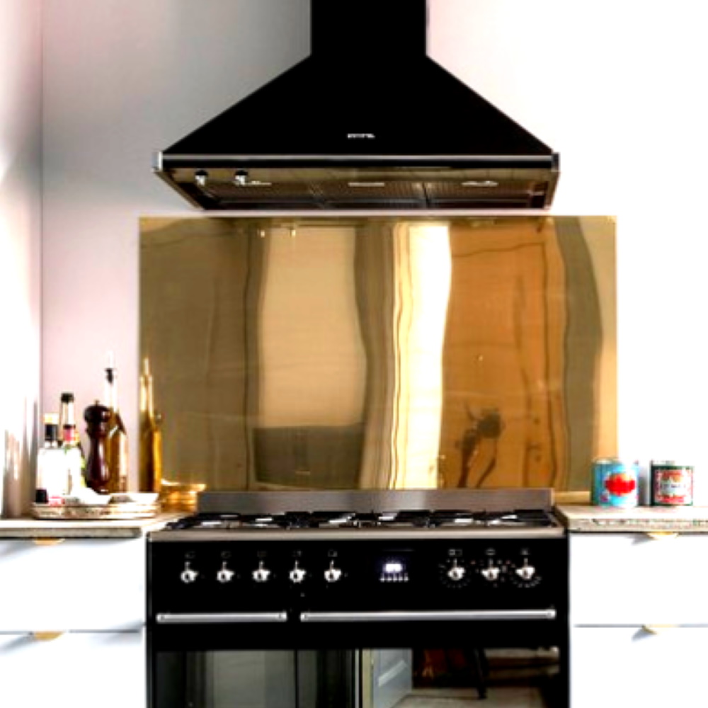 Polished Brass Cooker Splashback