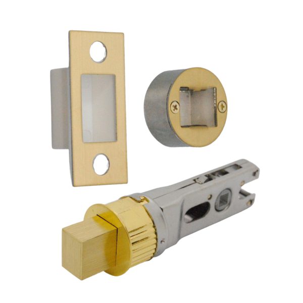 Quick Latch - Round Dead Bolt 71mm (57mm Backset) Satin Brass