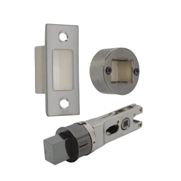 Quick Latch - Round Dead Bolt 71mm (57mm Backset) Black Nickel
