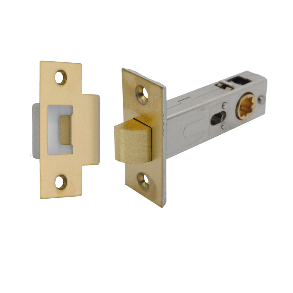 Premium Rectangular Passage Tubular Latch 71mm (57mm Backset) Satin Brass