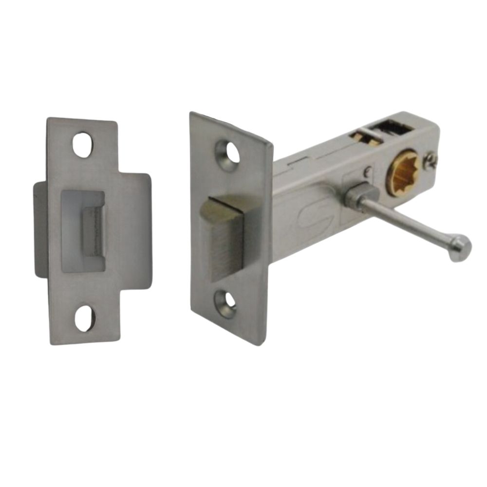 Premium Rectangular Push Button Privacy Tubular Latch 71mm (57mm Backset) Gun Metal