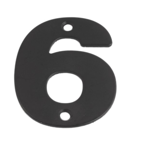 Numeral Figure '6' Matt Black