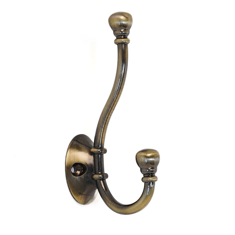 Hat & Coat Hook Antique Brass