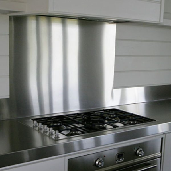 Polished Stainless Steel Cooker Splashback