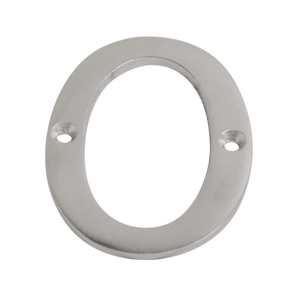 Numeral Figure 0 Satin Chrome 75mm
