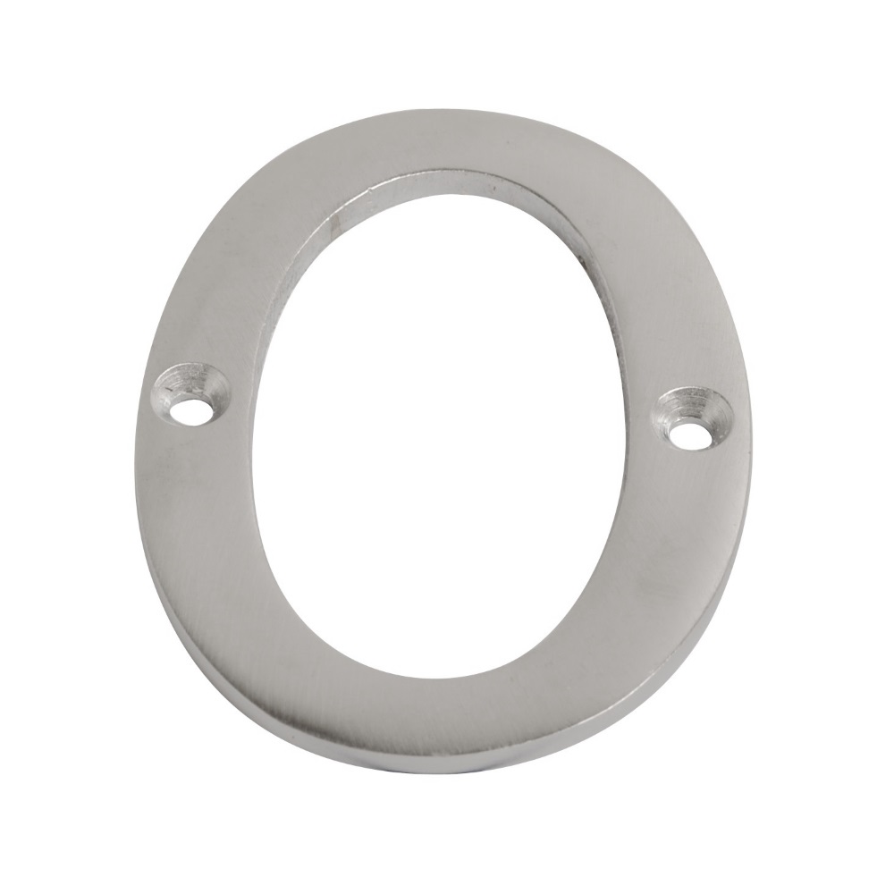 Numeral Figure 0 Satin Chrome 75mm
