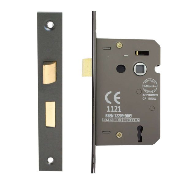 3 Lever Sashlock 63mm CE/UKCA Rated Matt Black