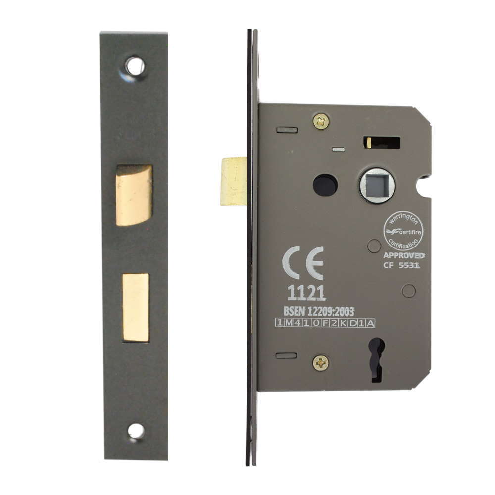3 Lever Sashlock 63mm CE/UKCA Rated Matt Black