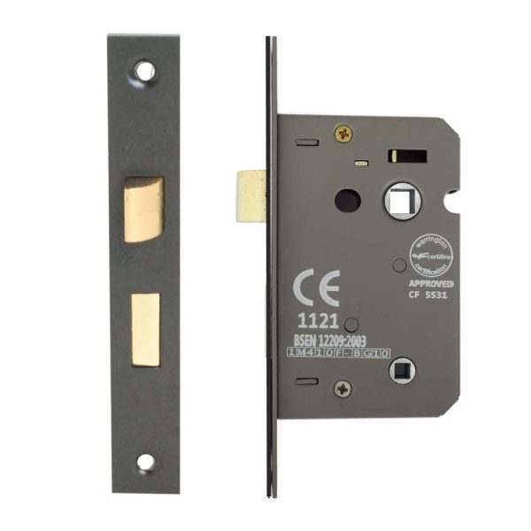 Bathroom Lock 63mm CE/UKCA Rated Matt Black