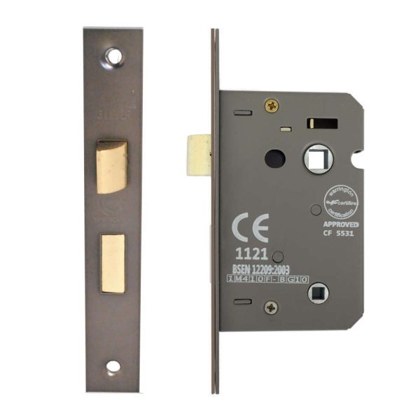 Bathroom Lock 63mm CE/UKCA Rated Black Nickel