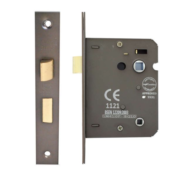 Bathroom Lock 75mm CE/UKCA Rated Black Nickel