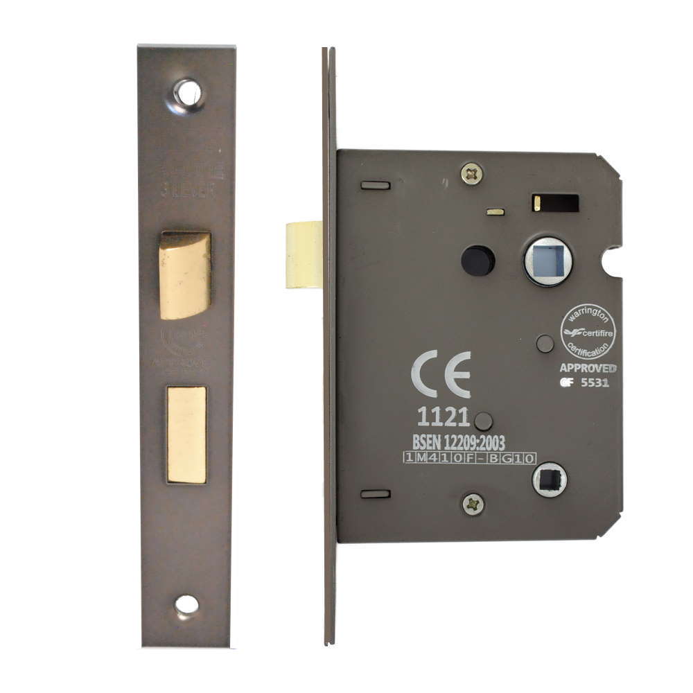Bathroom Lock 75mm CE/UKCA Rated Black Nickel