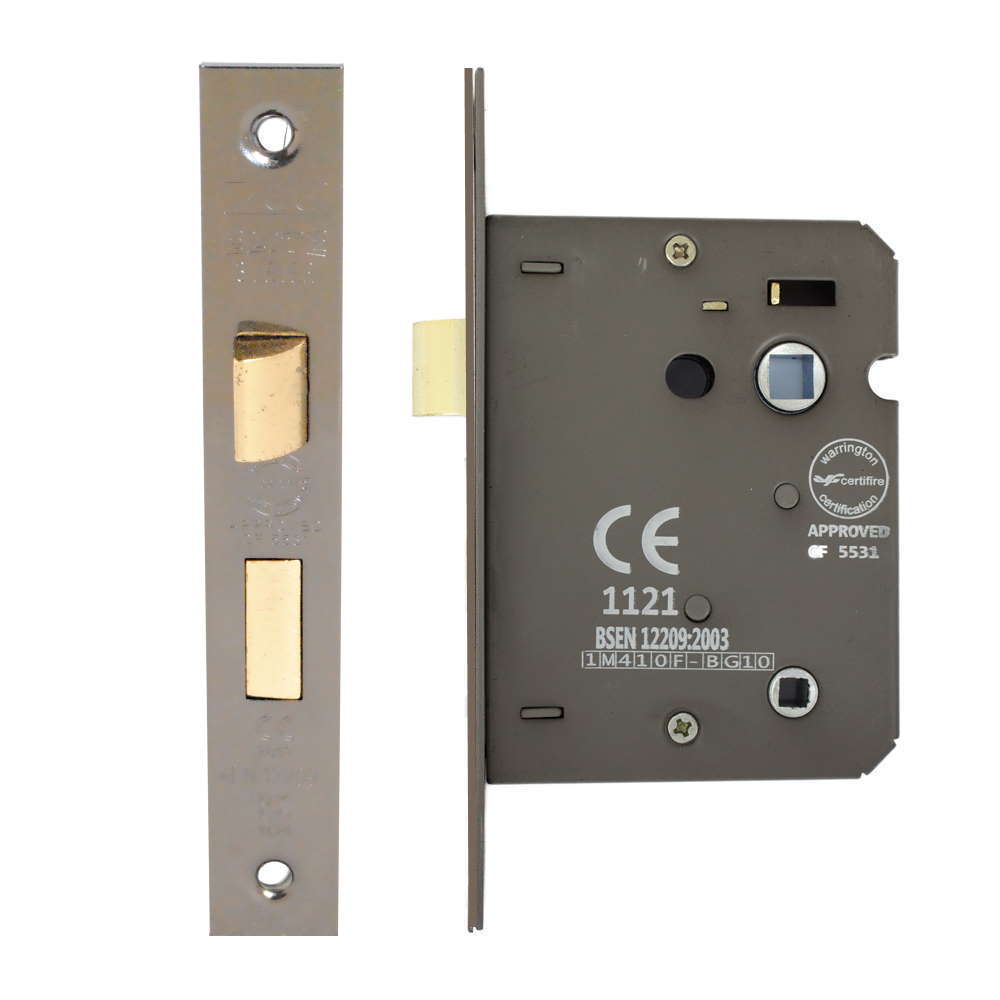 Bathroom Lock 75mm CE/UKCA Rated Gun Metal