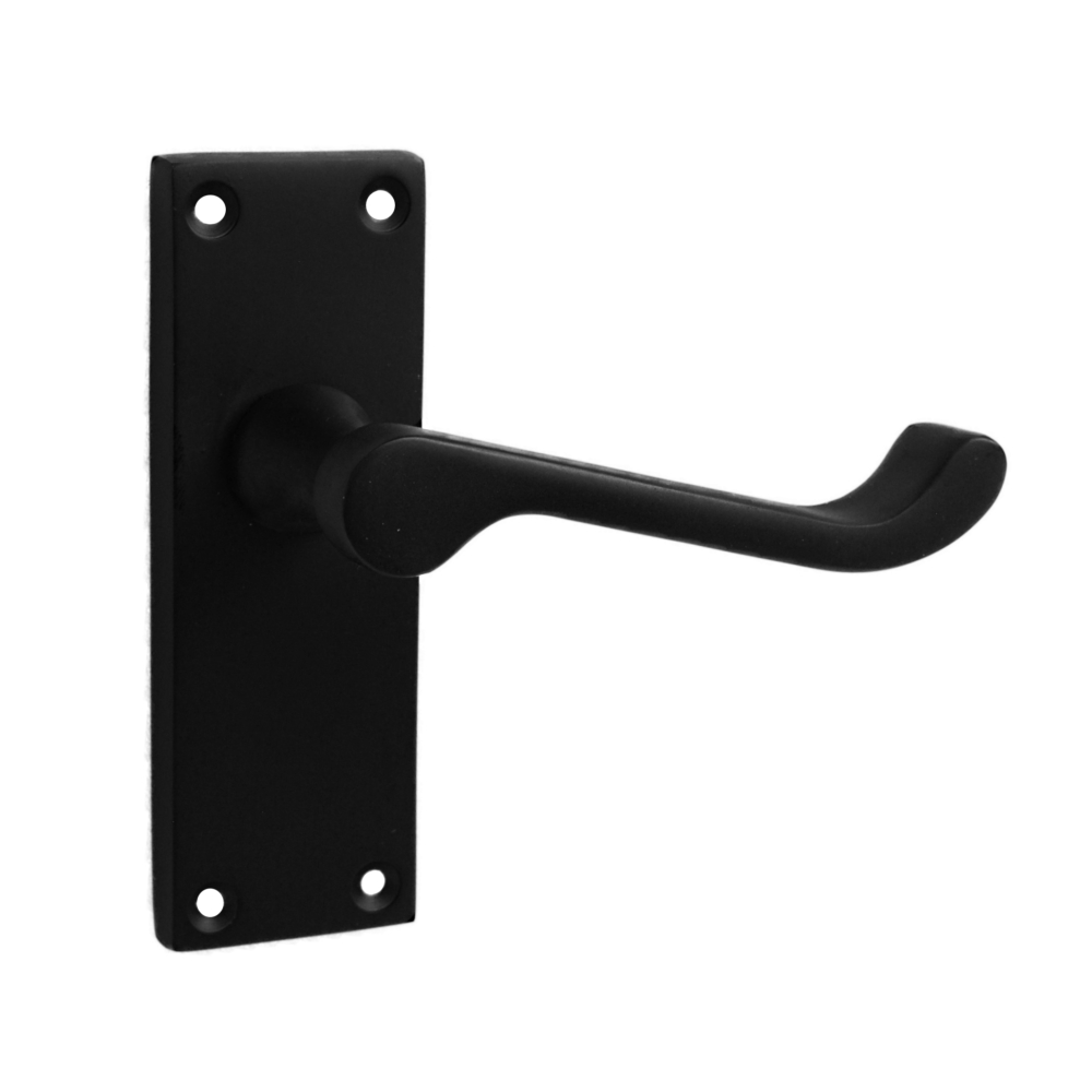 Victorian Scroll Lever Latch Matt Black