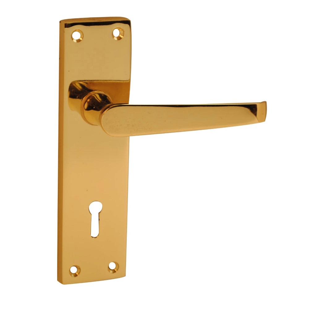 Victorian Premium Straight Lever Lock Brass Bathroom