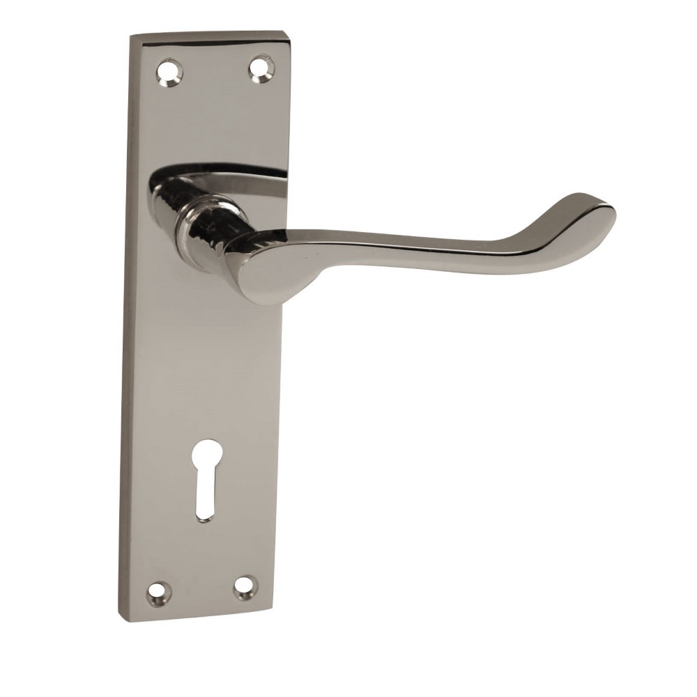 Victorian Premium Scroll Lever Lock Chrome 40mm x 150mm