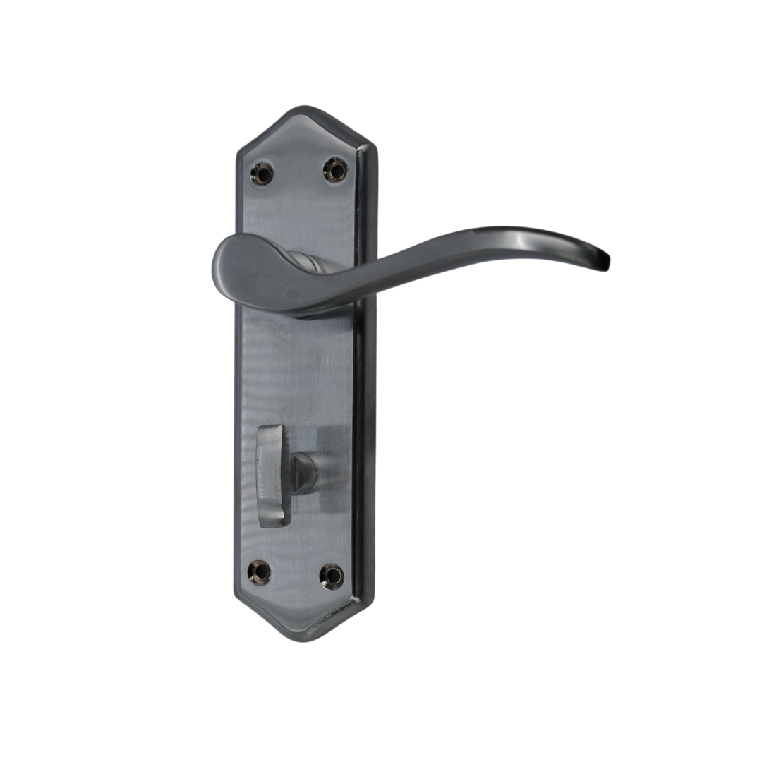 Turin Lever Lock Satin Chrome Bathroom
