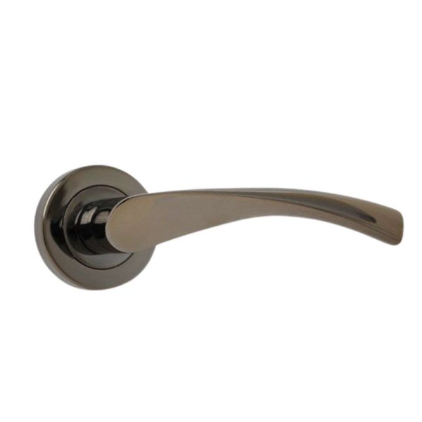 Twirl Lever on Rose Polished Black Nickel