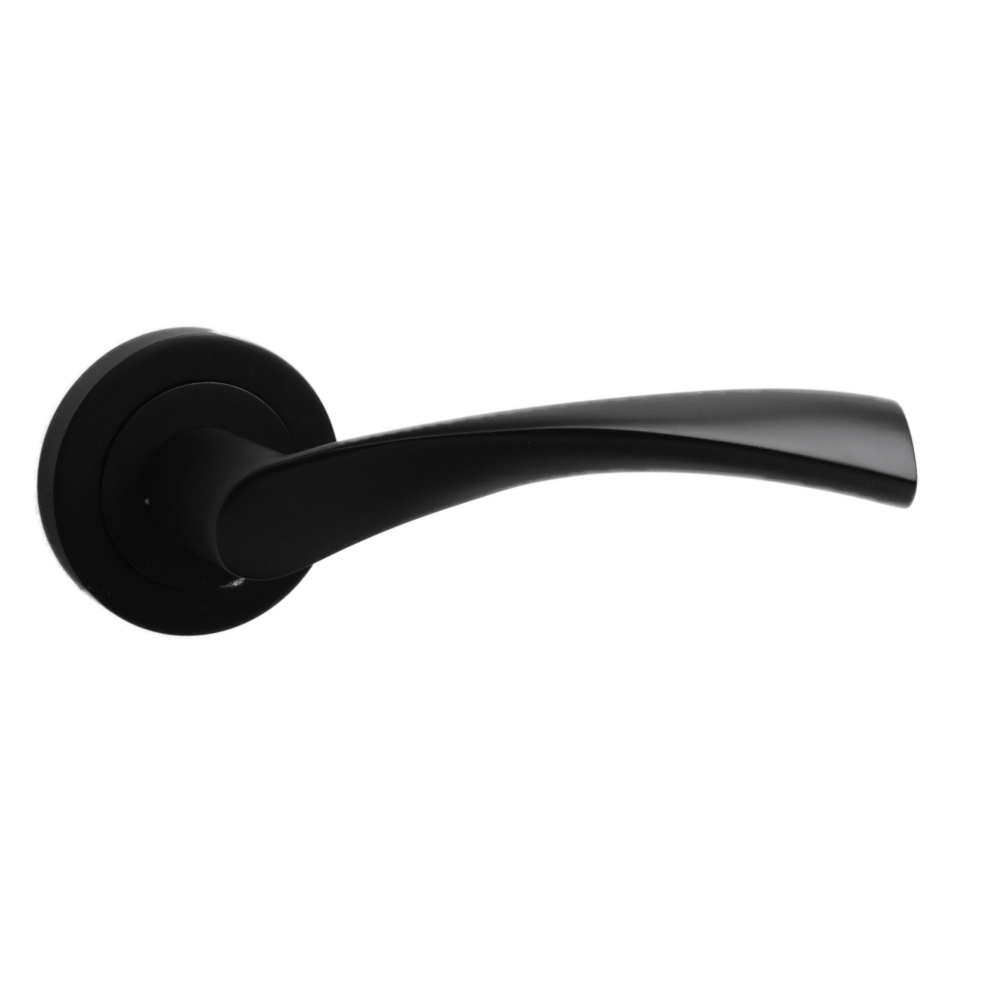 Twirl Lever on Rose Matt Black