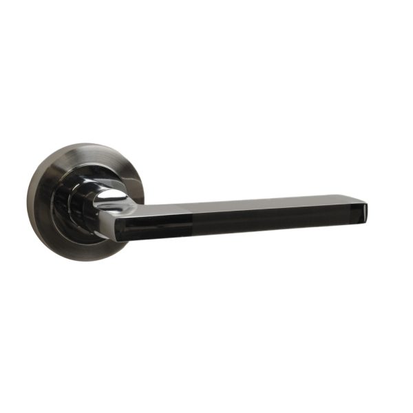 Naxos Lever on Rose Chrome/Satin Chrome
