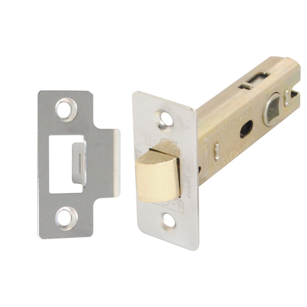 Tubular Latch (Bolt Through) 75mm CE/UKCA Rated Nickel Plated