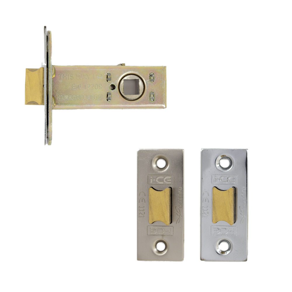 Architectural Tubular Latch 63mm CE/UKCA Rated Nickel/Satin Nickel Plated