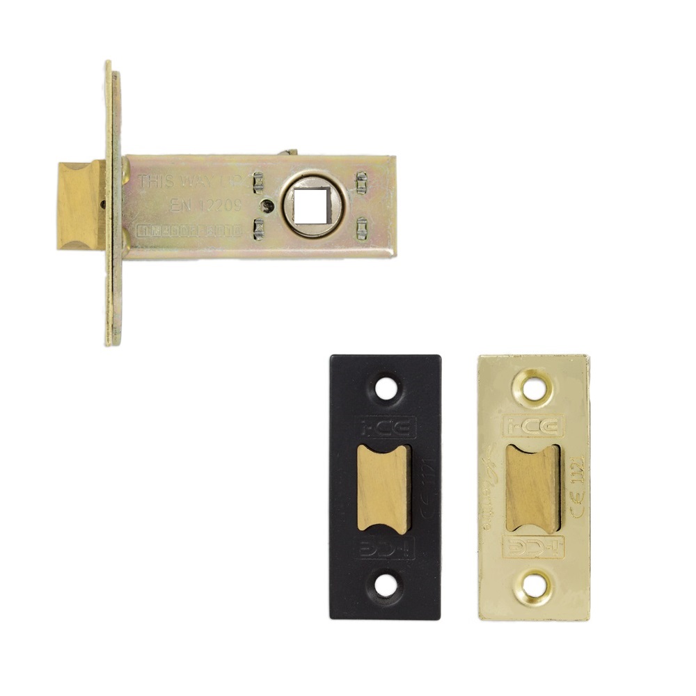 Architectural Tubular Latch 63mm CE/UKCA Rated Electro Brass/Black