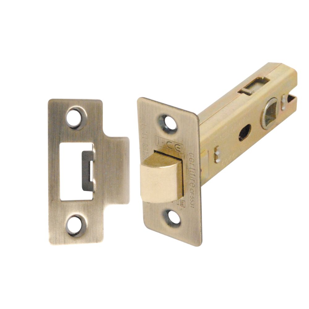 Tubular Latch (Bolt Through) 75mm CE/UKCA Rated Antique Brass