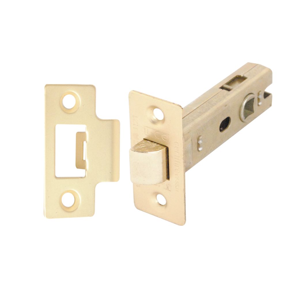 Tubular Latch (Bolt Through) 75mm CE/UKCA Rated Satin Brass