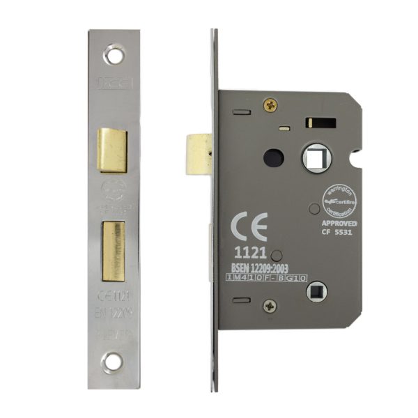 Bathroom Lock 63mm CE/UKCA Rated Nickel Plated