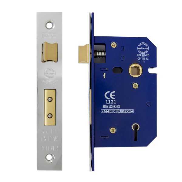 5 Lever Sashlock 63mm CE/UKCA Rated Nickel Plated