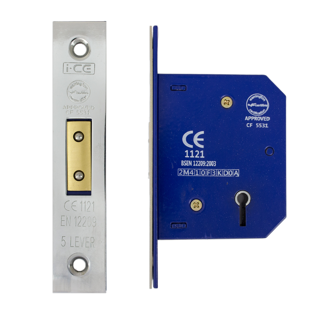 5 Lever Deadlock 63mm CE/UKCA Rated Nickel Plated