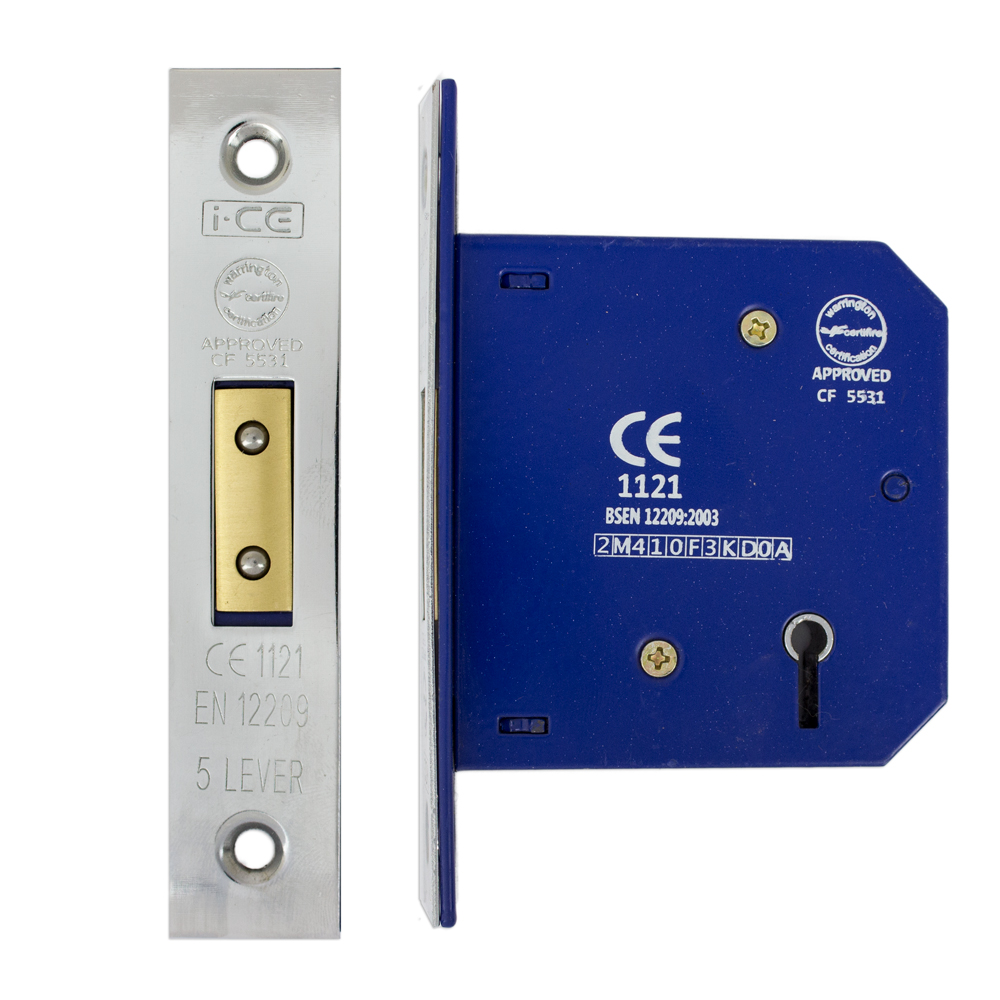 5 Lever Deadlock 75mm CE/UKCA Rated Nickel Plated