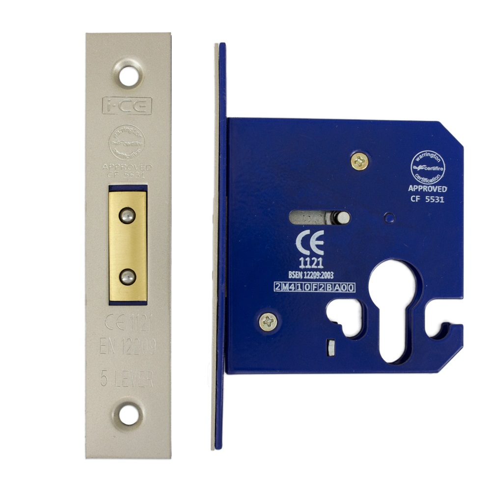 Euro Dead Lock Case 75mm CE/UKCA Rated Satin Nickel Plated