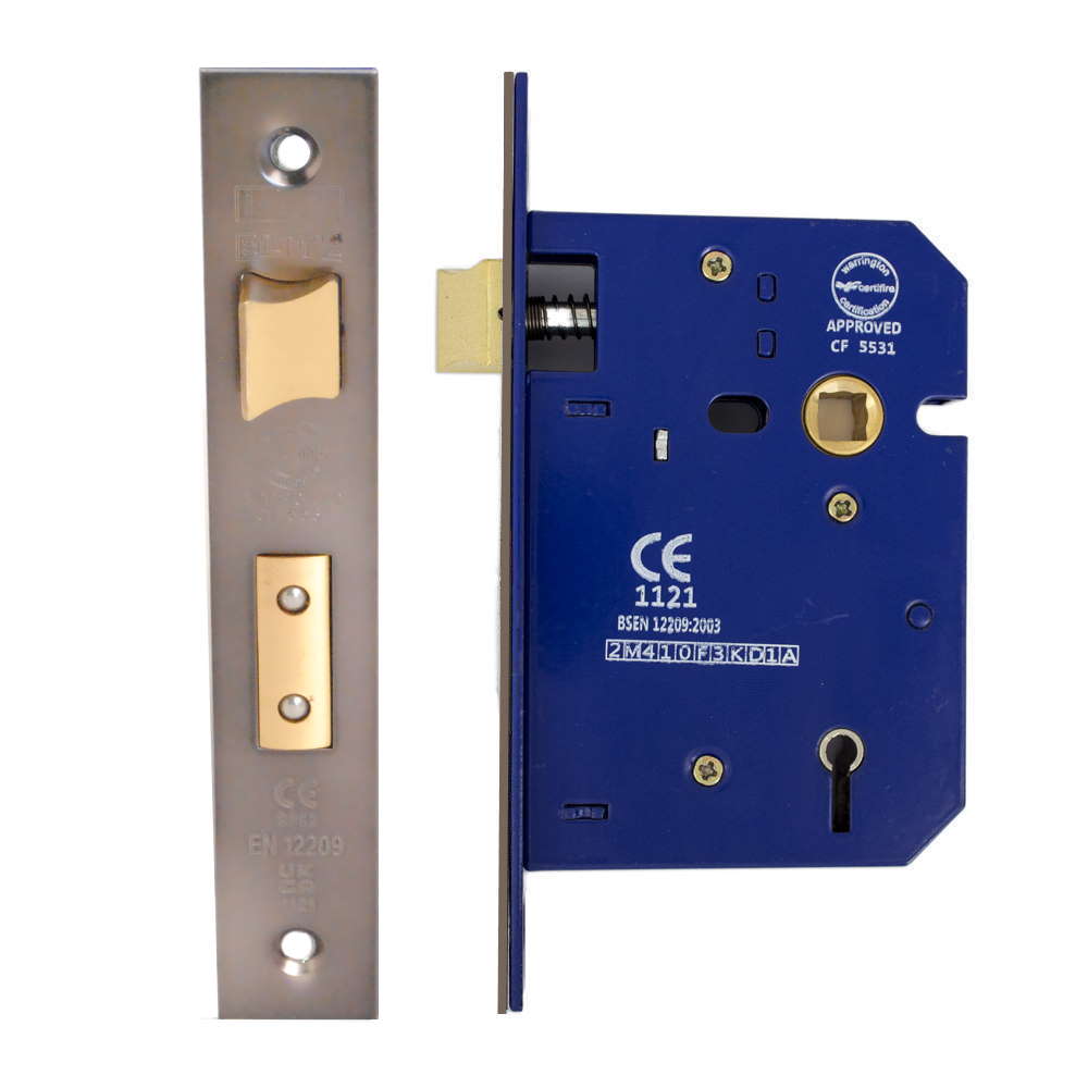 5 Lever Sashlock 75mm CE/UKCA Rated Black Nickel
