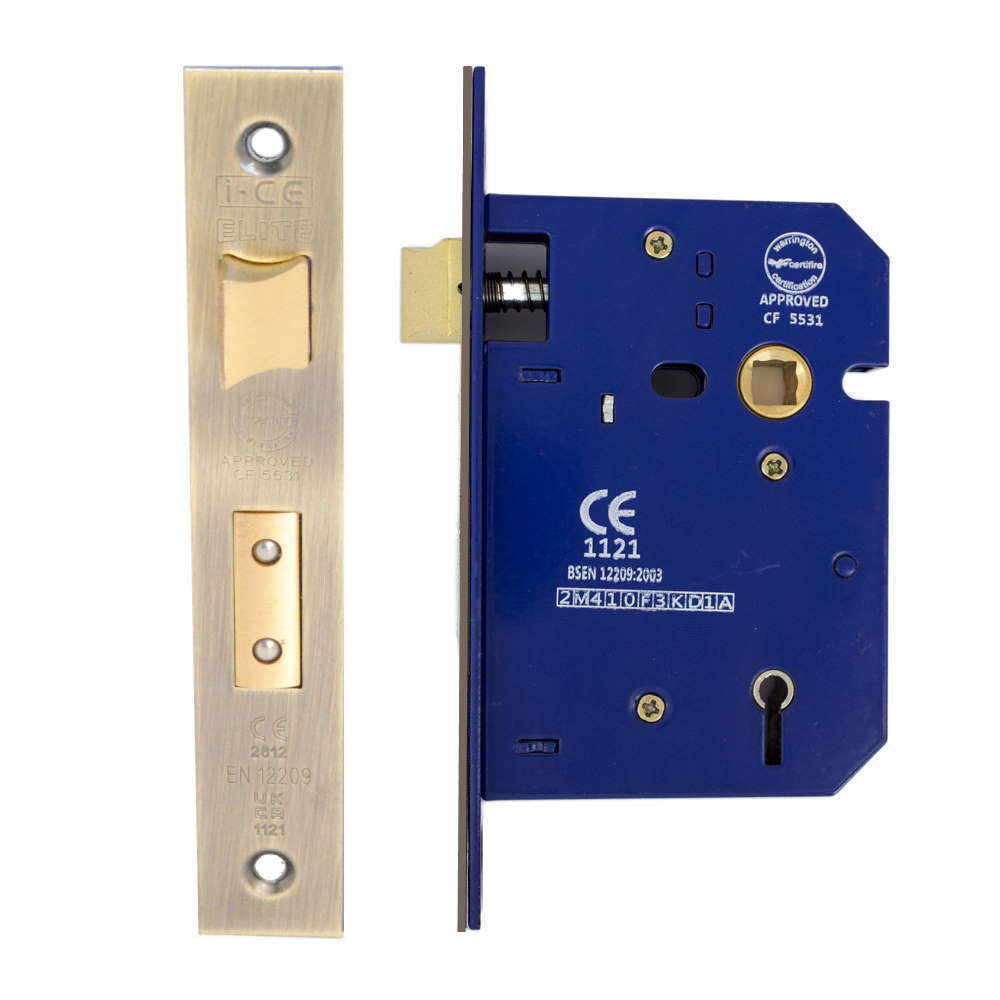 5 Lever Sashlock 75mm CE/UKCA Rated Antique Brass