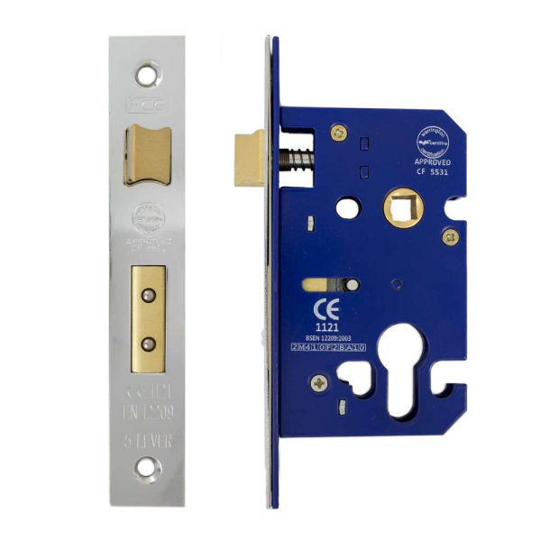 Euro Sash Lock Case 63mm CE/UKCA Rated Nickel Plated