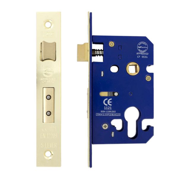 Euro Sash Lock Case 63mm CE/UKCA Rated Satin Brass