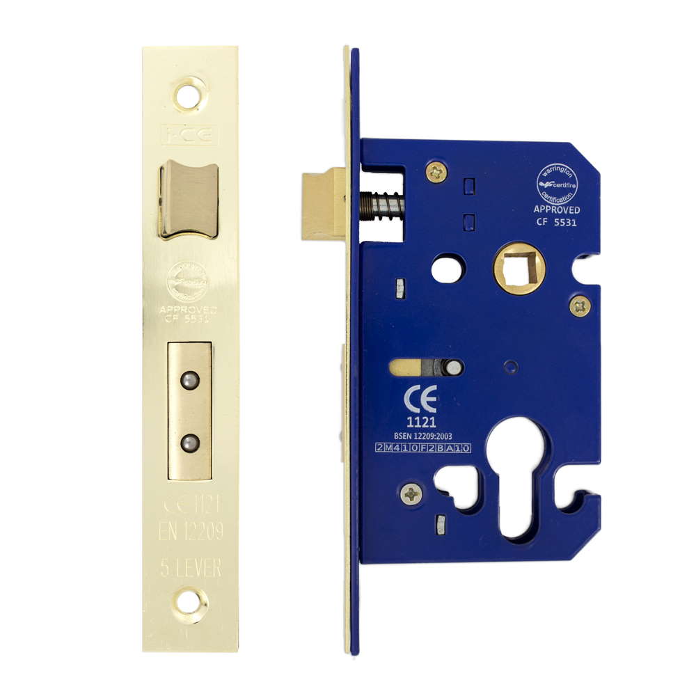 Euro Sash Lock Case 63mm CE/UKCA Rated Satin Brass