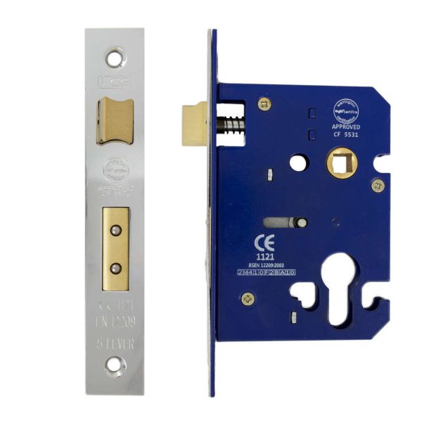 Euro Sash Lock Case 75mm CE/UKCA Rated Nickel Plated