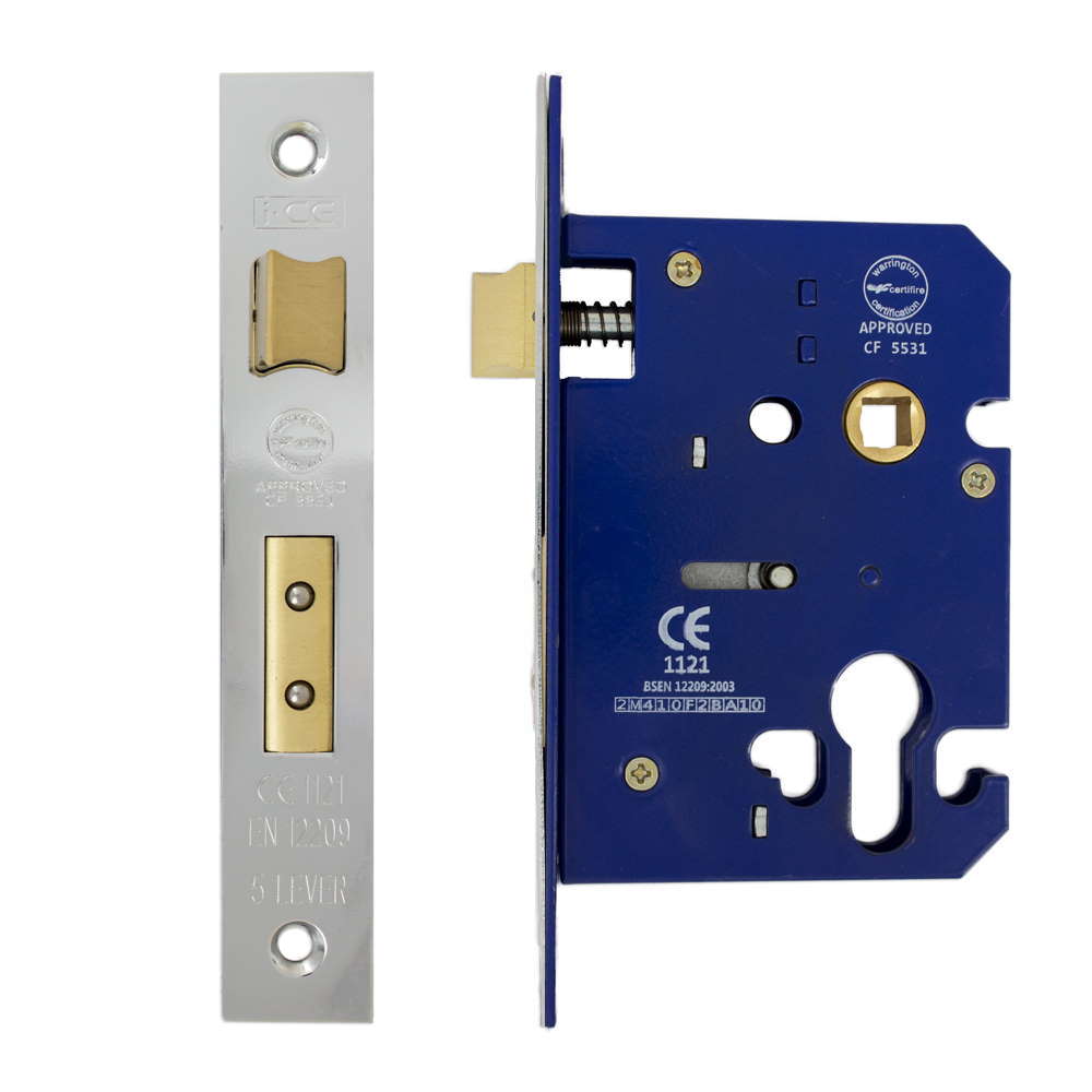 Euro Sash Lock Case 75mm CE/UKCA Rated Nickel Plated