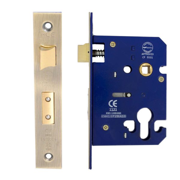 Euro Sash Lock Case 75mm CE/UKCA Rated Antique Brass