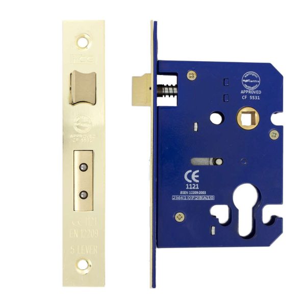 Euro Sash Lock Case 75mm CE/UKCA Rated Satin Brass