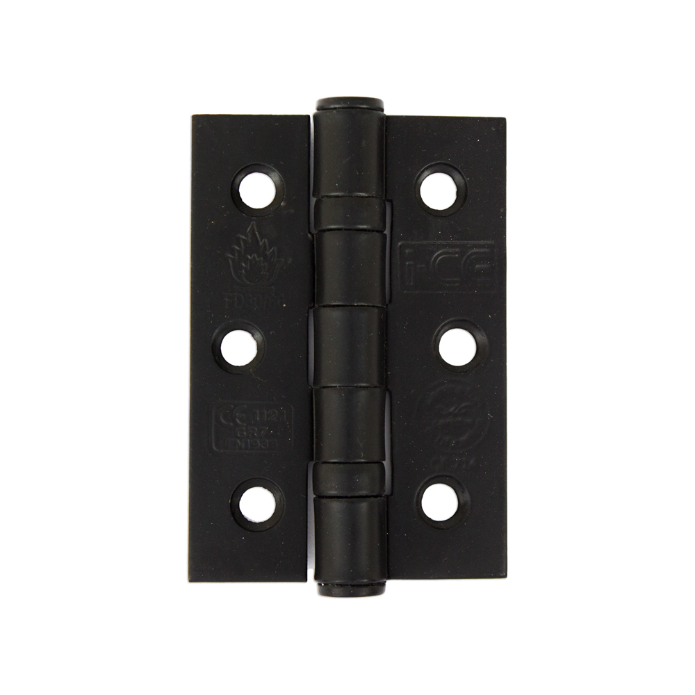Mild Steel Ball Bearing Hinge 76mm CE/UKCA7 Rated Black