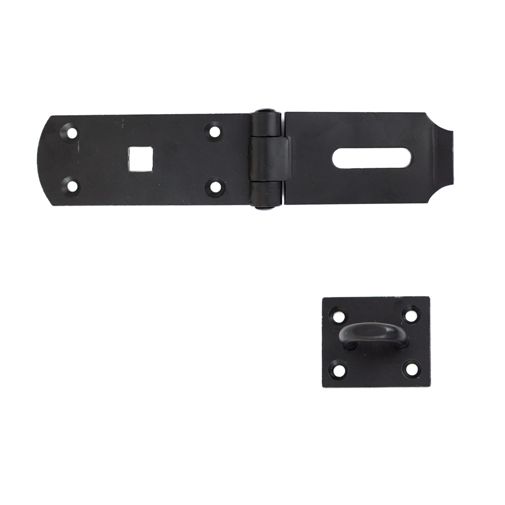 Safety Hasp & Staple Medium Black 200mm