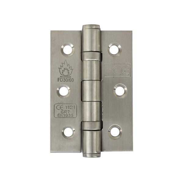 Stainless Steel Ball Bearing Hinge 76mm CE/UKCA7 Rated Satin