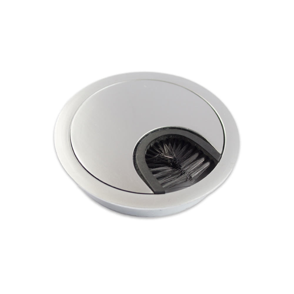 Cable tidy Desk insert Grommet Satin Chrome 80mm