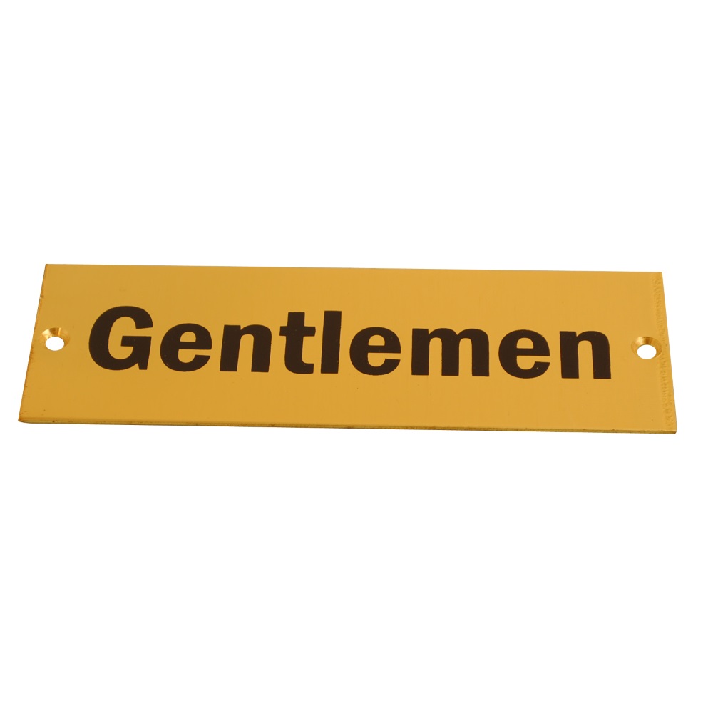 Sign Screen Printed Gentleman Brass