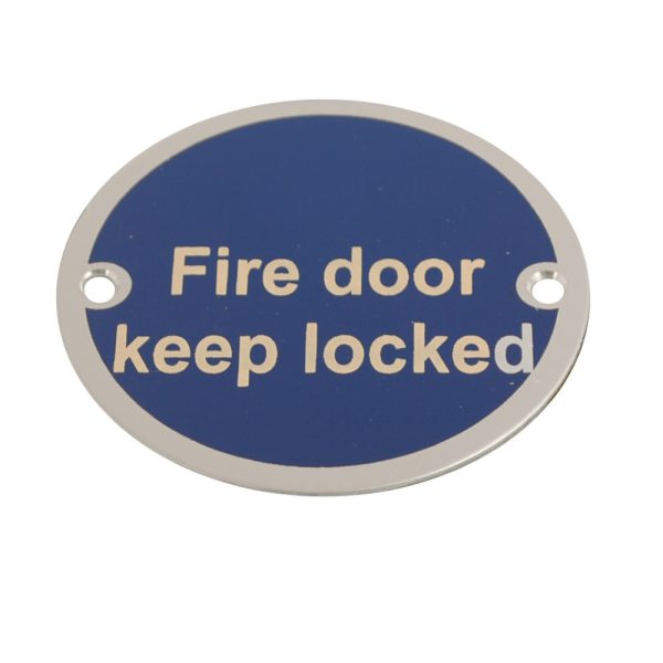 Disc Fire Door Keep Locked SAA 76mm